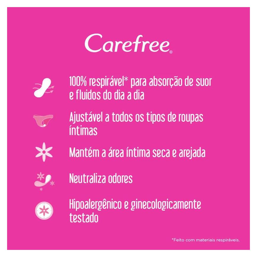Protetor Diário Carefree Tododia Flexi Sem Perfume com 80 unidades