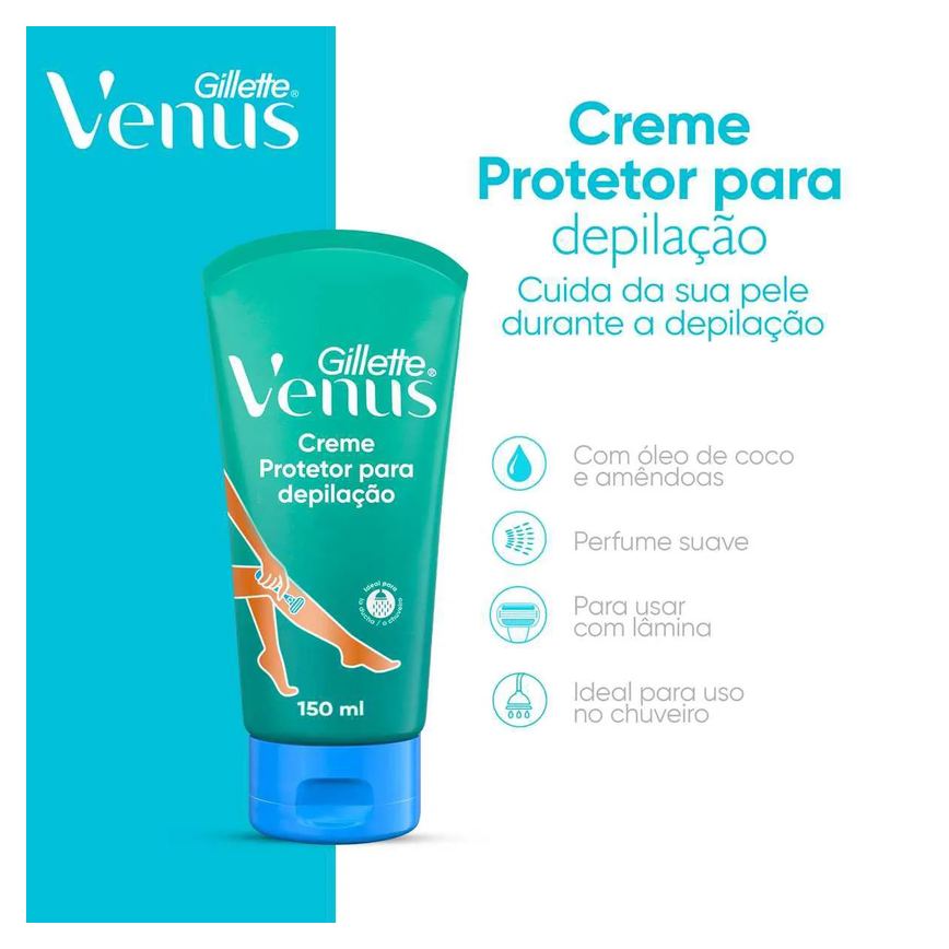 Creme Protetor para Depilação Gillette Venus Suavidade e Maciez 150ml