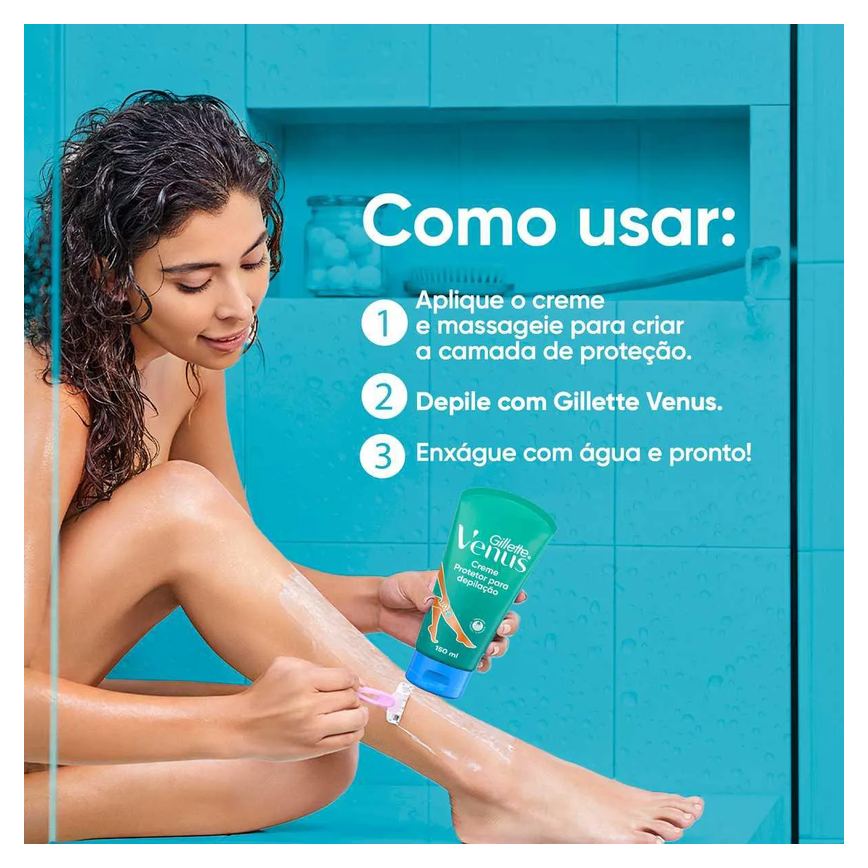 Creme Protetor para Depilação Gillette Venus Suavidade e Maciez 150ml
