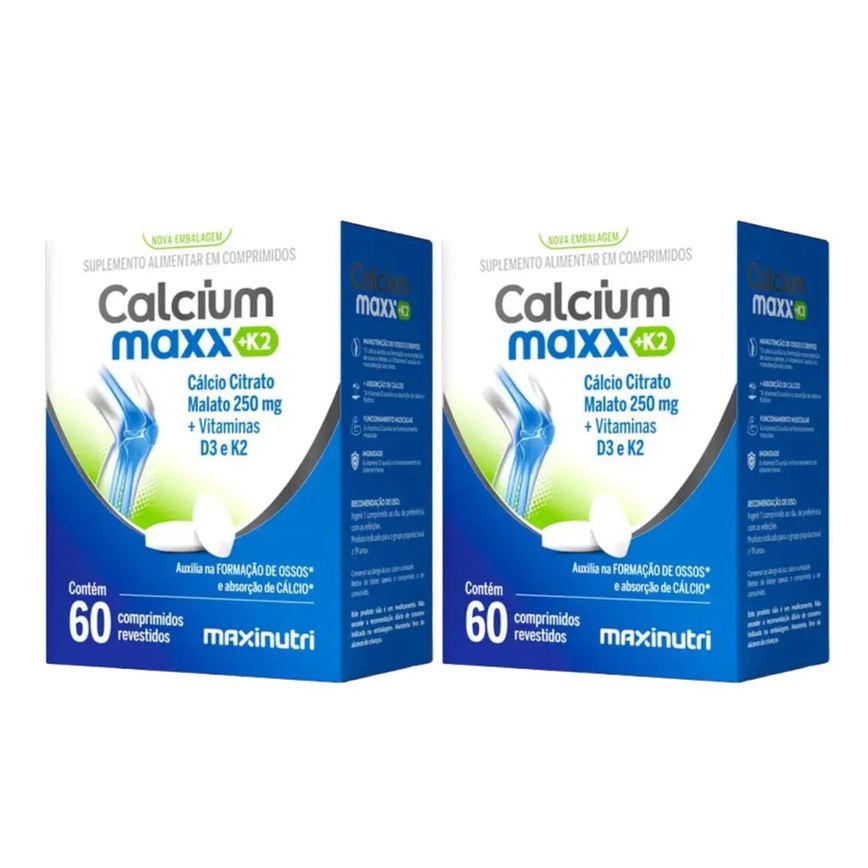 Kit C2 Calcium Maxx Suplemento Cálcio, Vitamina D3 e K2 - Maxinutri