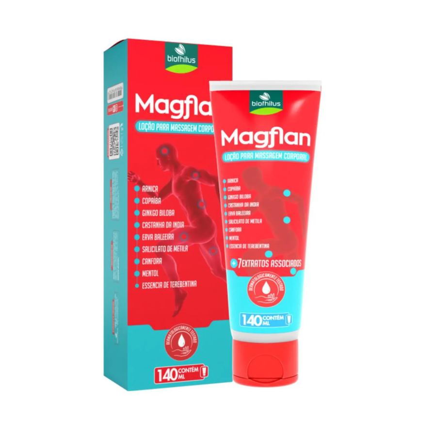Loção Corporal Massagem Magflan 140ml - Biofhitus