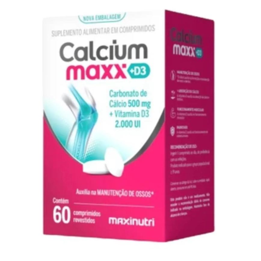 Suplemento Calcium Maxx D3 - Cálcio Carbonato + Vitamina D3 2000ui - Maxinutri