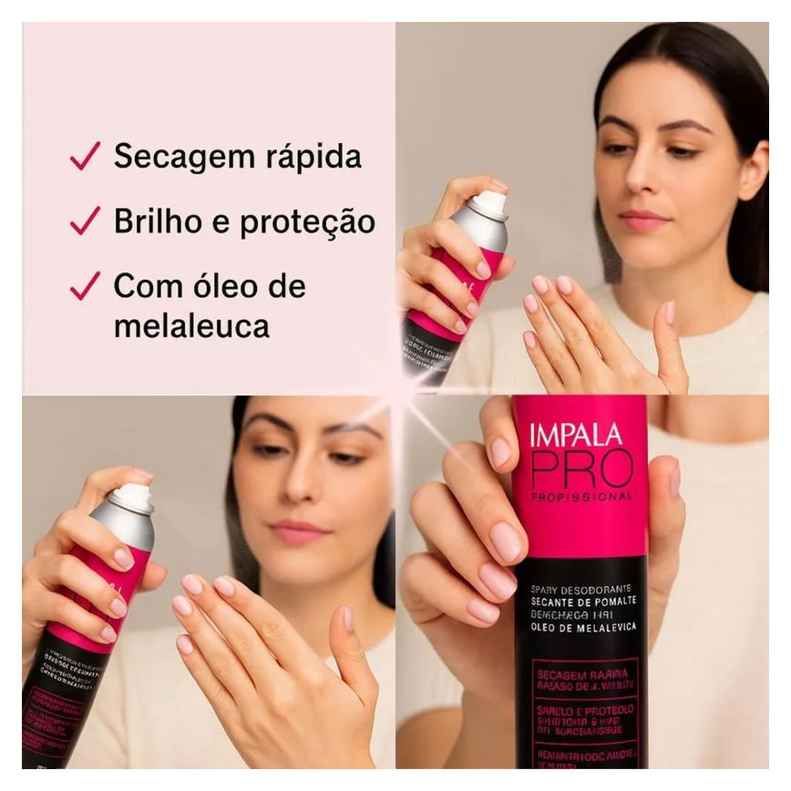 Spray Secante de Esmalte para Unhas com Óleo de Melaleuca Impala Pro 400ml
