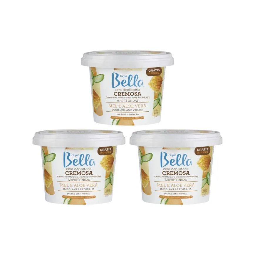 Depilatorio Depil Bella Cera Micro Mel Aloe Vera 200g - 3un
