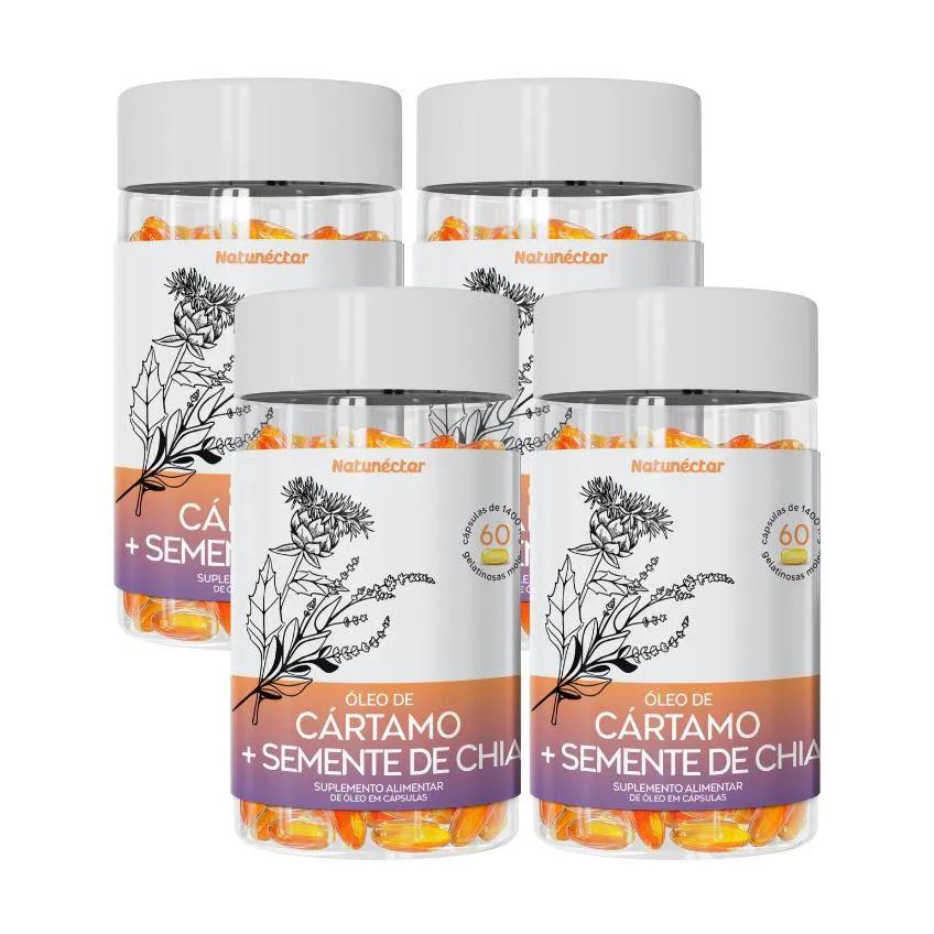 Kit Óleo de Cártamo + Chia Natunéctar - 4 Unid (240 Cápsulas)