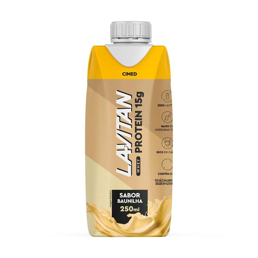 Bebida Proteica Lavitan Whey Protein 15g Baunilha Zero Lactose 250ml