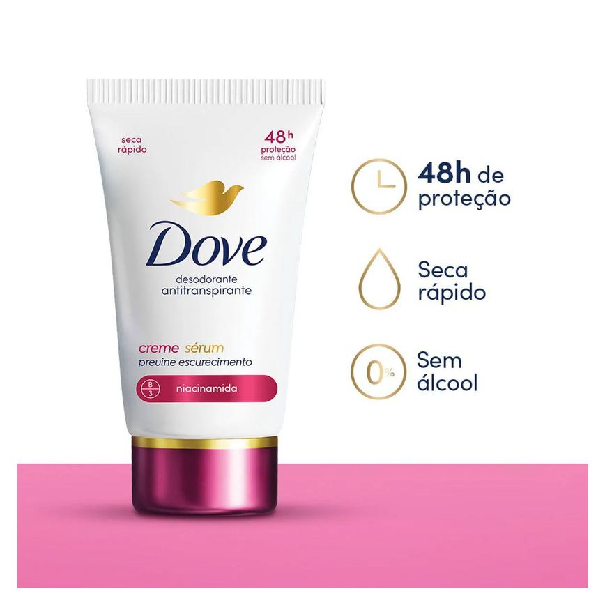 Desodorante Antitranspirante Creme Sérum Dove Previne Escurecimento Feminino 48h 50g
