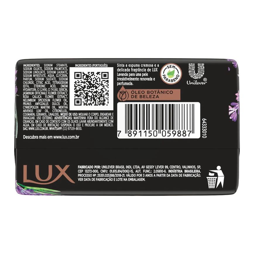 Sabonete em Barra Lux Botanicals Lavanda com 85g