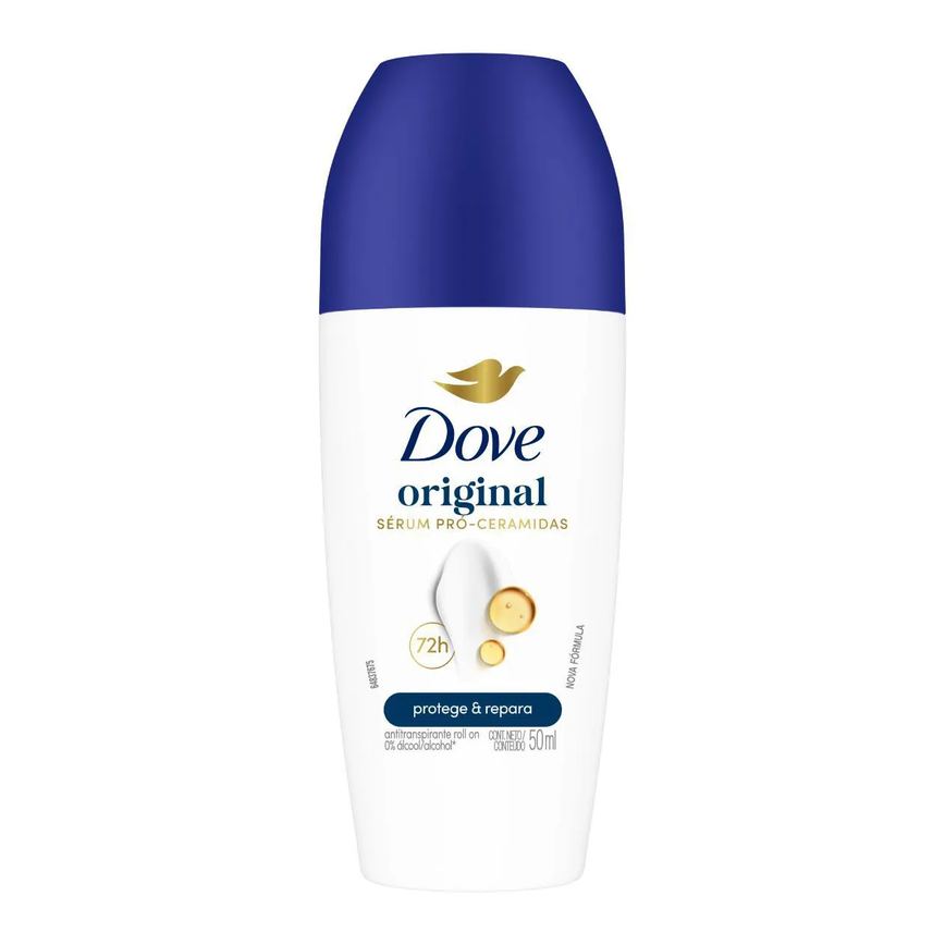 Desodorante Antitranspirante Roll-On Dove Original Feminino Sem Álcool 48h 50ml
