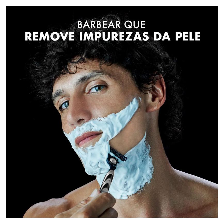 Kit Aparelho de Barbear Descartável Rosto Gillette Mach3 Carbono + 1 Refil