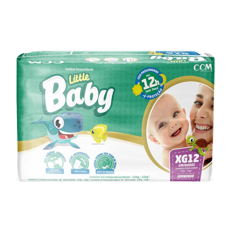 Fralda Descartável Little Baby Jumbinho Xg 12 unidades