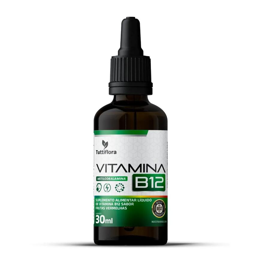 Vitamina B12 (metilcobalamina) Sabor Frutas Vermelhas 30ml Tuttiflora