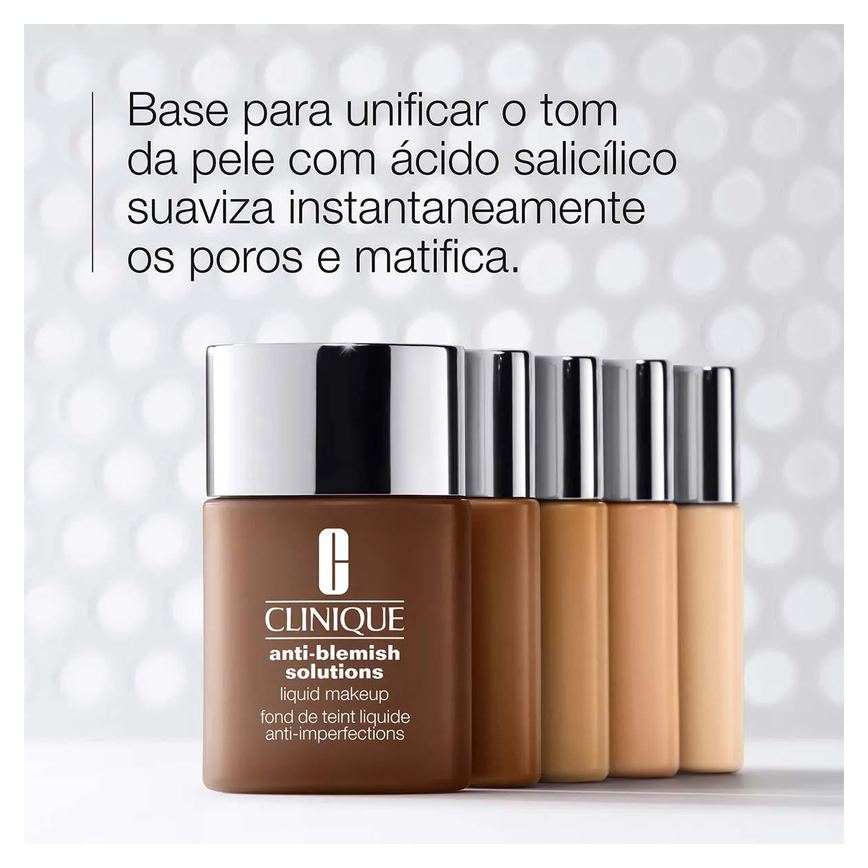 Base Líquida Clinique Anti-Blemish Solutions Tratamento Para Acnes 30ml - CN 52 Neutral