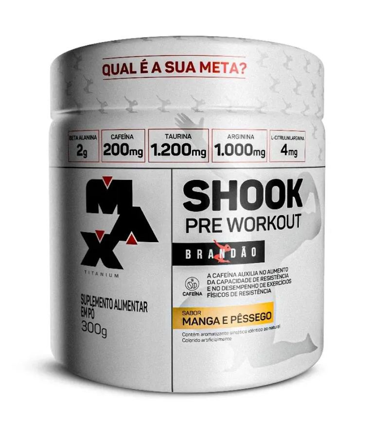 PRé-TREINO SHOOK MAX TITANIUM - 300G Manga E Pêssego