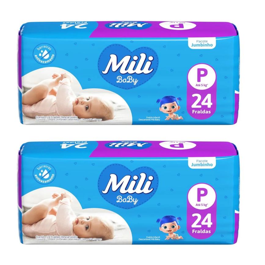 Kit C2 Fralda Infantil Jumbinho P C/24 - Mili