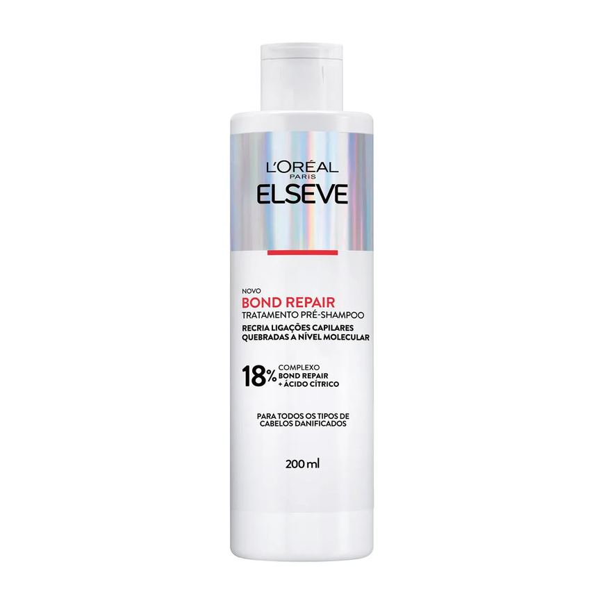 Pré-Shampoo Elseve Bond Repair Tratamento para Cabelos Danificados Reparação Molecular com 18% de Ácido Cítrico 200ml