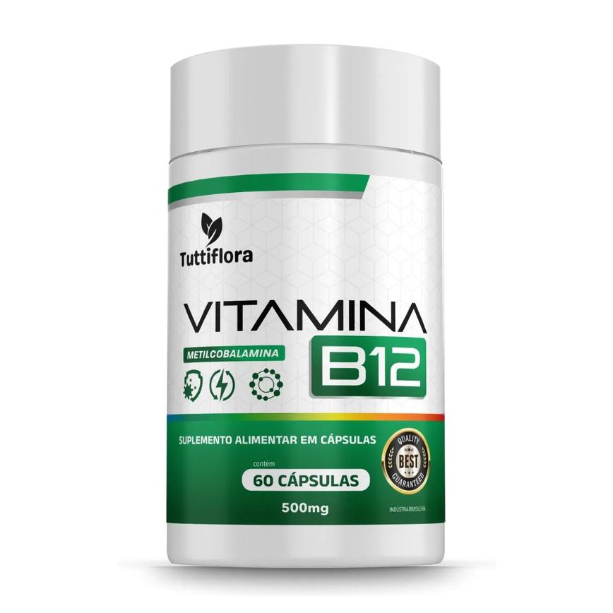 Vitamina B12 (metilcobalamina) 60 cápsulas 500mg Tuttiflora
