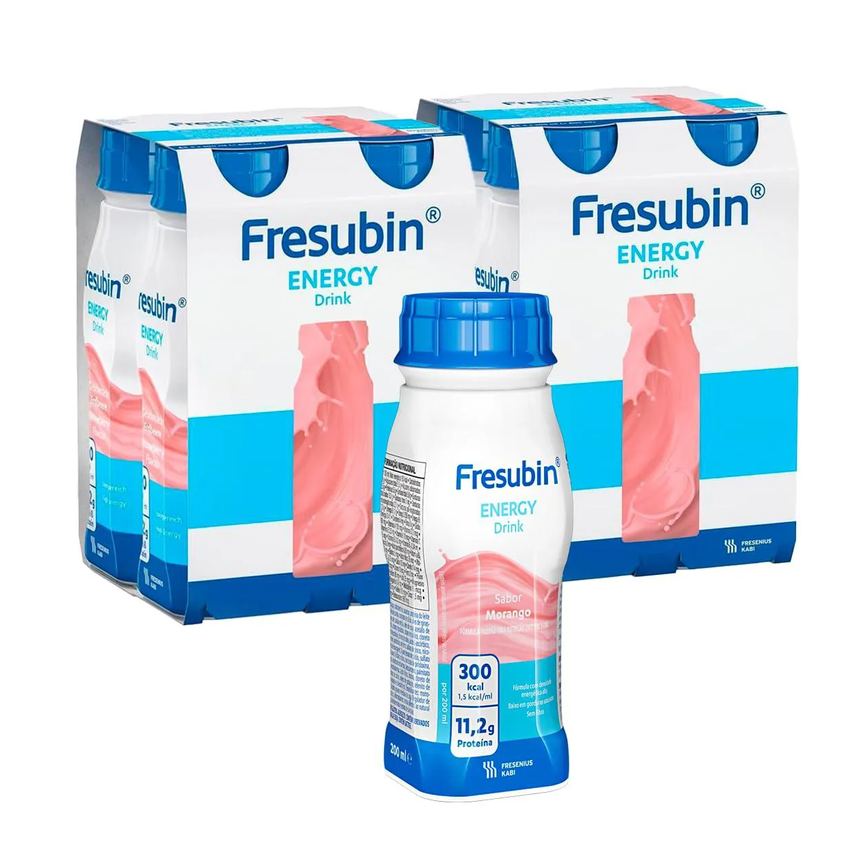 Kit 8 Fresubin Energy Drink 200ml - Morango - Fresenius