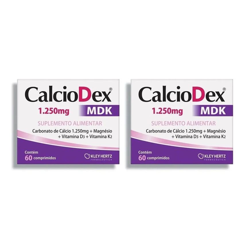 Kit 2 Suplemento Calciodex Mdk 1250mg 60 Cpr - Kley Hertz