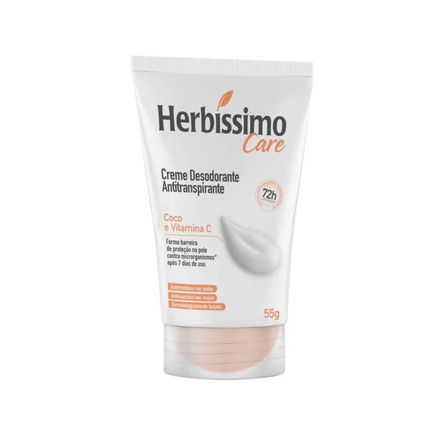 Desodorante Cremoso Herbíssimo Care Coco e Vitamina C 55g