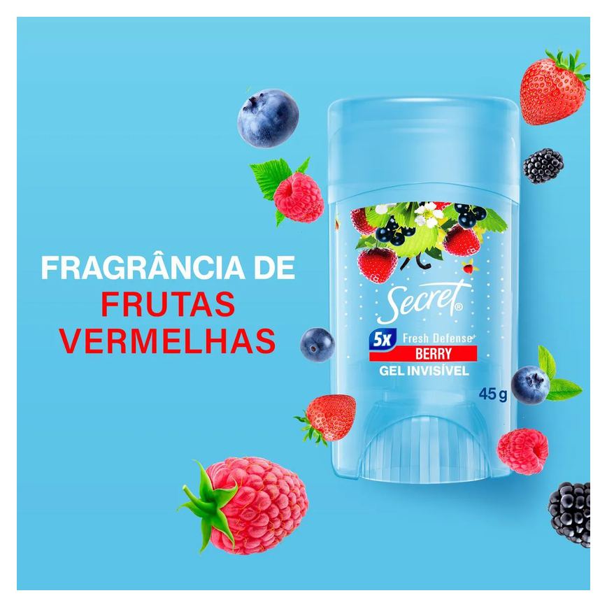 Desodorante Antitranspirante Secret Berry Gel 48h Feminino 45g