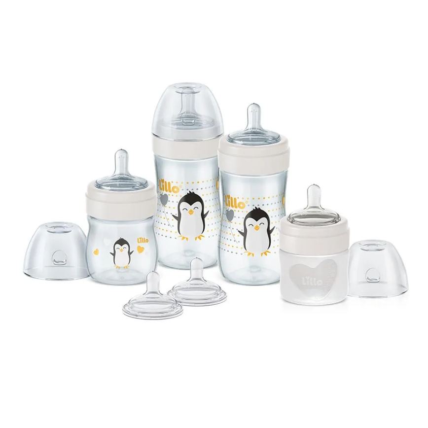 Kit com 4 Mamadeiras + 2 Bicos Super Evolution Neutral Lillo