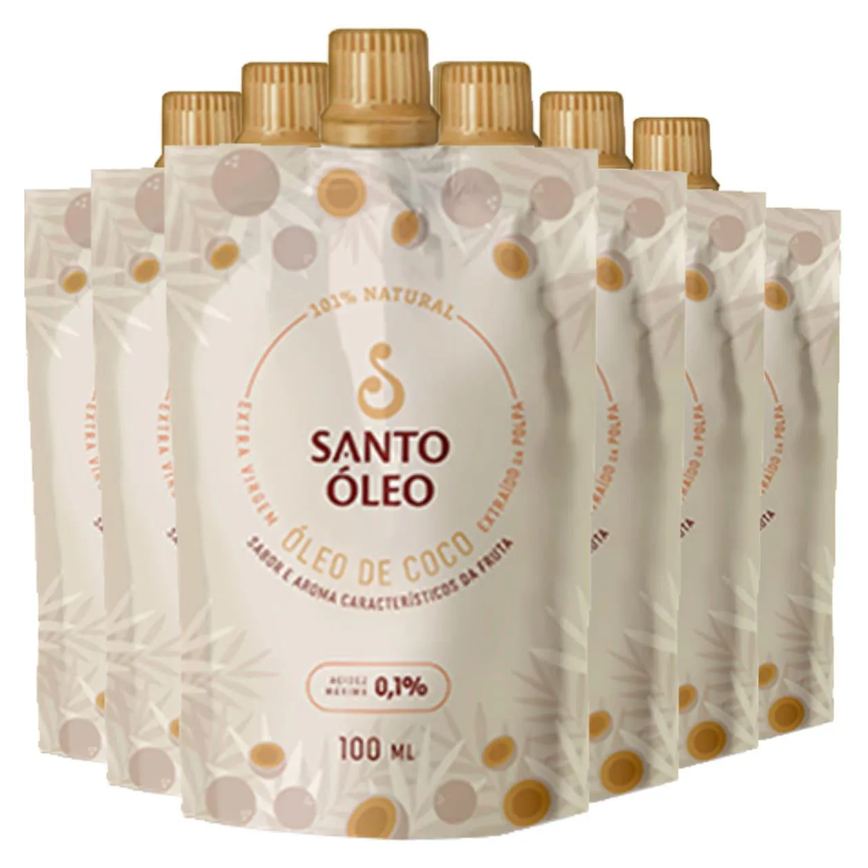 Óleo de Coco Extravirgem Polpa 6 X 100ml Santo Óleo