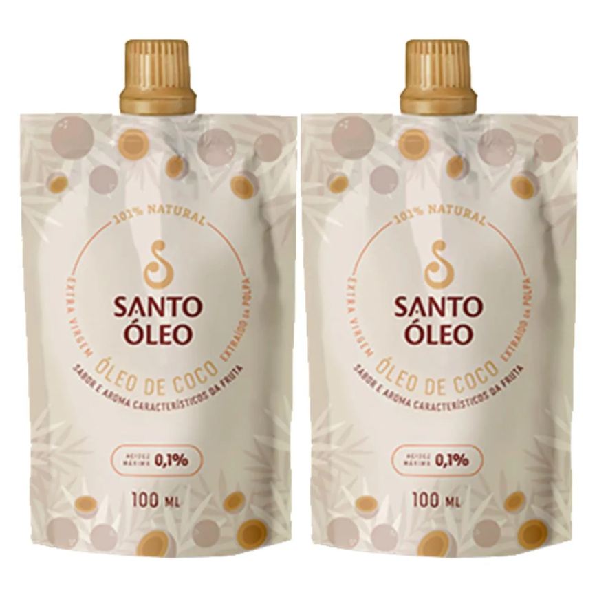 Óleo de Coco Extravirgem Polpa 2 X 100ml Santo Óleo