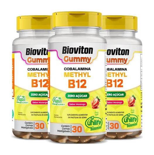 Cobalamina Methyl Vitamina B12 3 X 30 Gomas Unilife