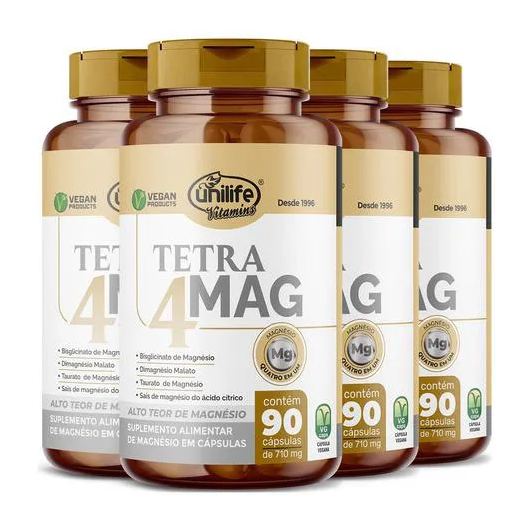 Tetra 4 Magnésios 4 X 90 Cápsulas Unilife