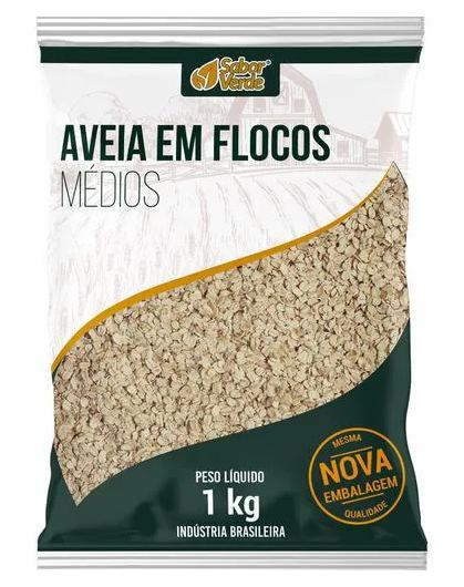 Aveia Flocos Médios 1kg Sabor Verde