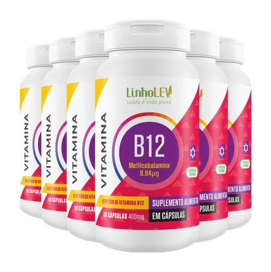 Kit 6 Vitamina B12 Metilcobalamina 60 Capsulas - Linho Lev