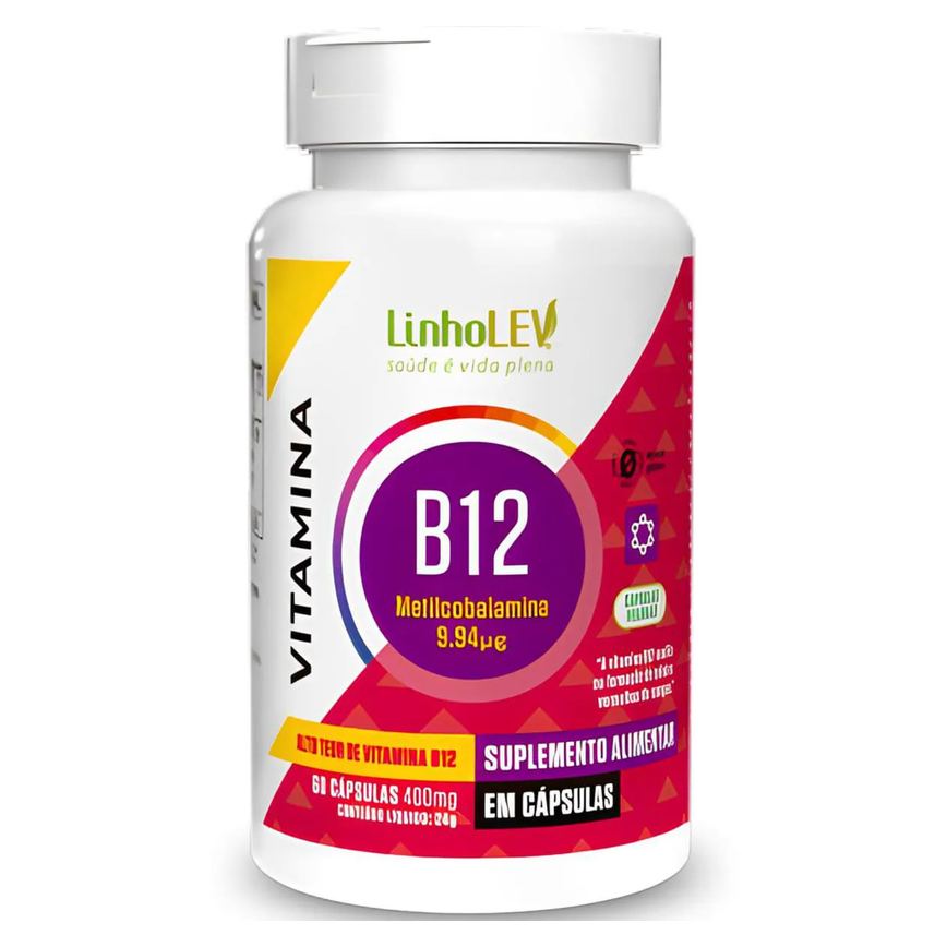 Vitamina B12 Metilcobalamina 60 cápsulas Linho Lev