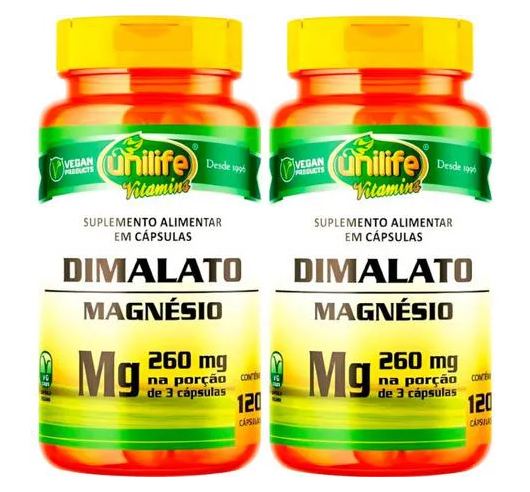 Magnésio Dimalato 2 X 120 cápsulas Unilife