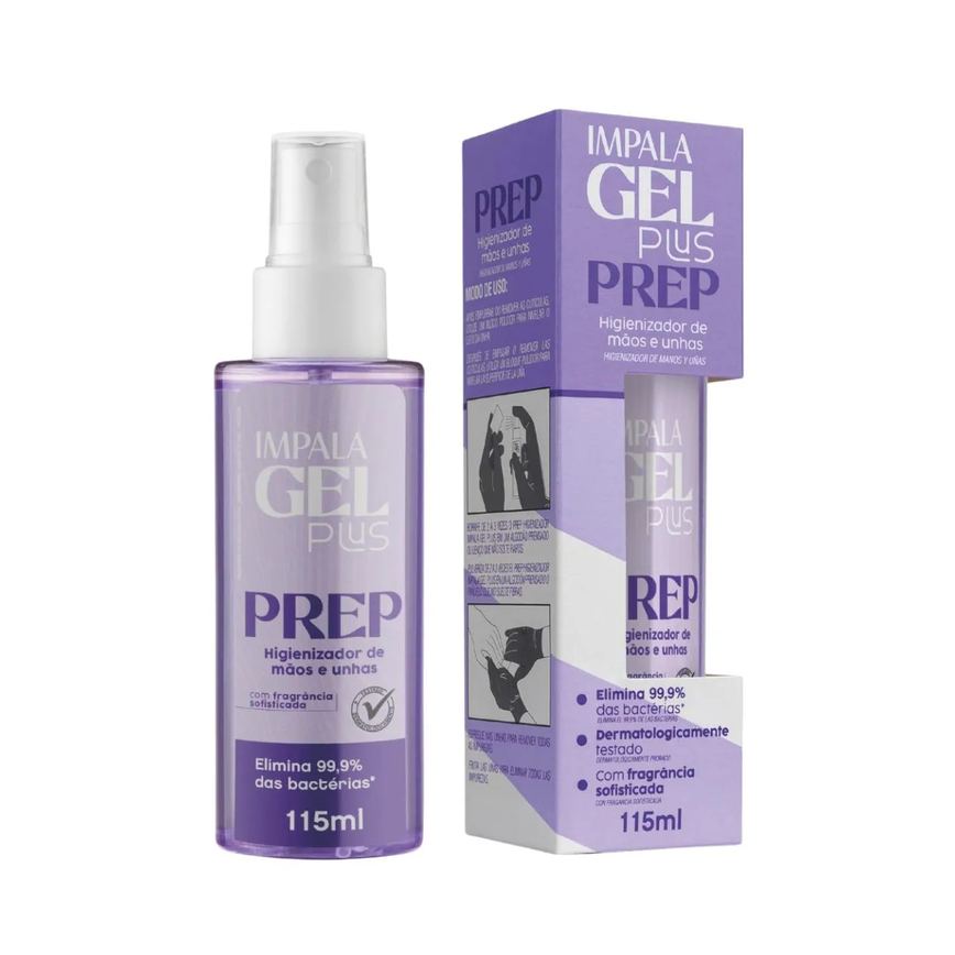 Spray Higienizador Prep Mãos Unhas Gel Plus Impala 115Ml