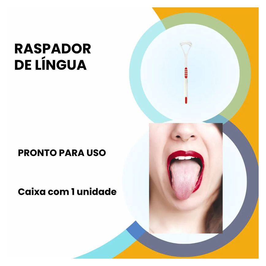 Limpador Raspador de Lingua Powerlimp Higiene Bucal Cores Vermelho