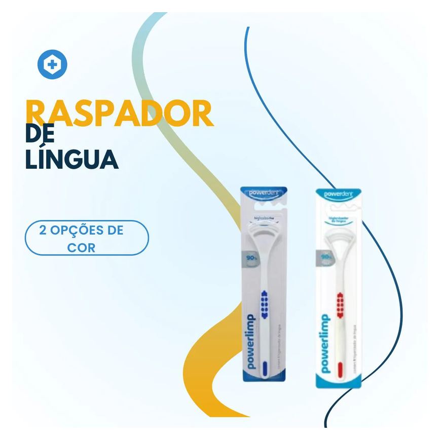 Limpador Raspador de Lingua Powerlimp Higiene Bucal Cores Vermelho
