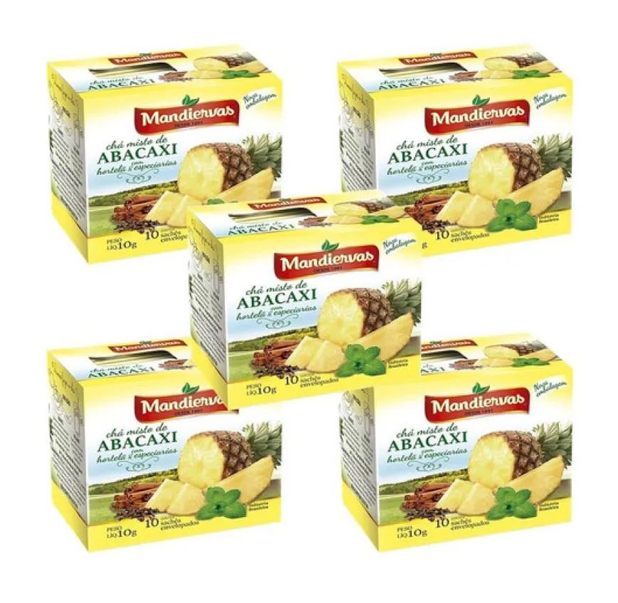 5 Caixinhas de Chá Misto Abacaxi 10 Sachês- Mandiervas