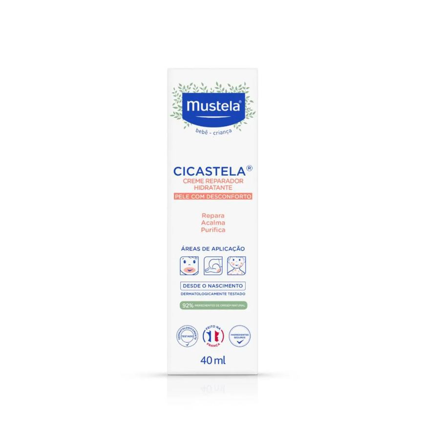 Creme Reparador Hidratante Mustela Bebê Cicastela Pele Sensibilizada com 40ml