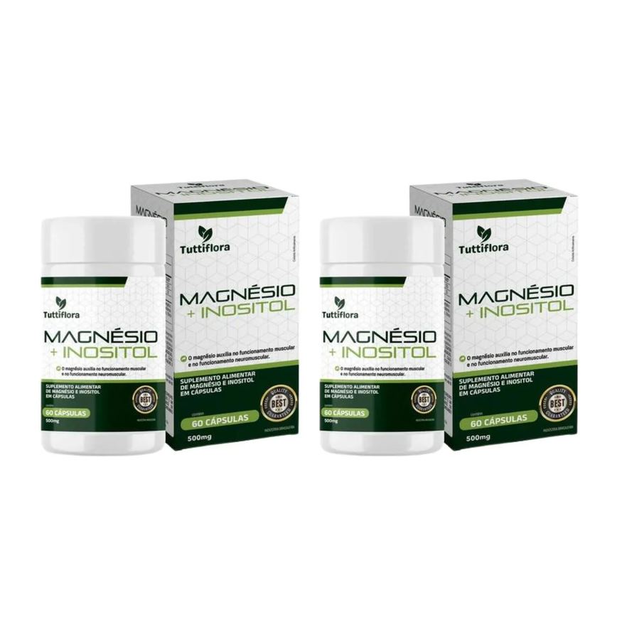 Kit 2x Magnésio e Inositol 60 cápsulas 500mg Tuttiflora