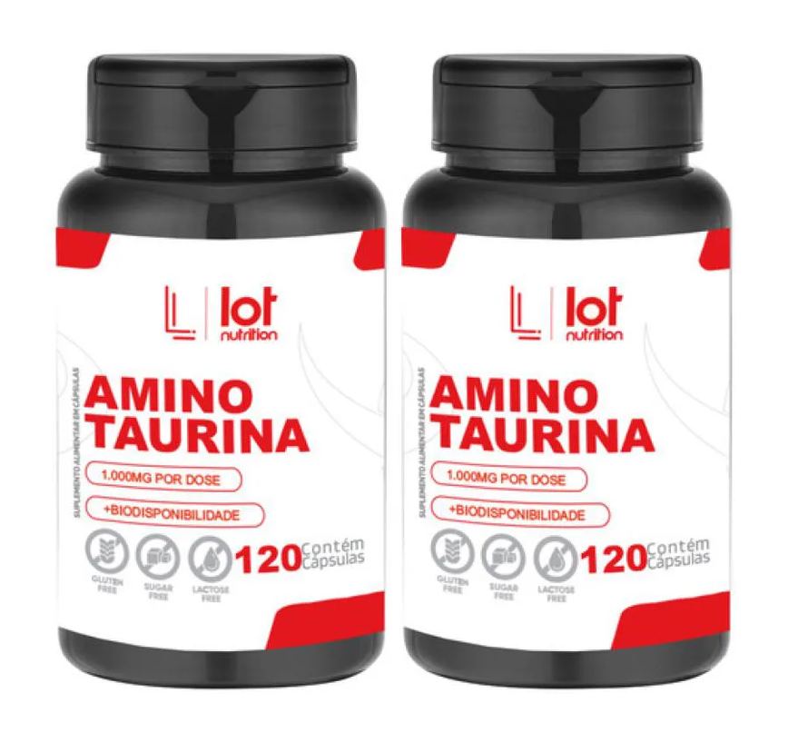 Kit 2un Taurina 1000mg 120 cápsulas sem Sabor