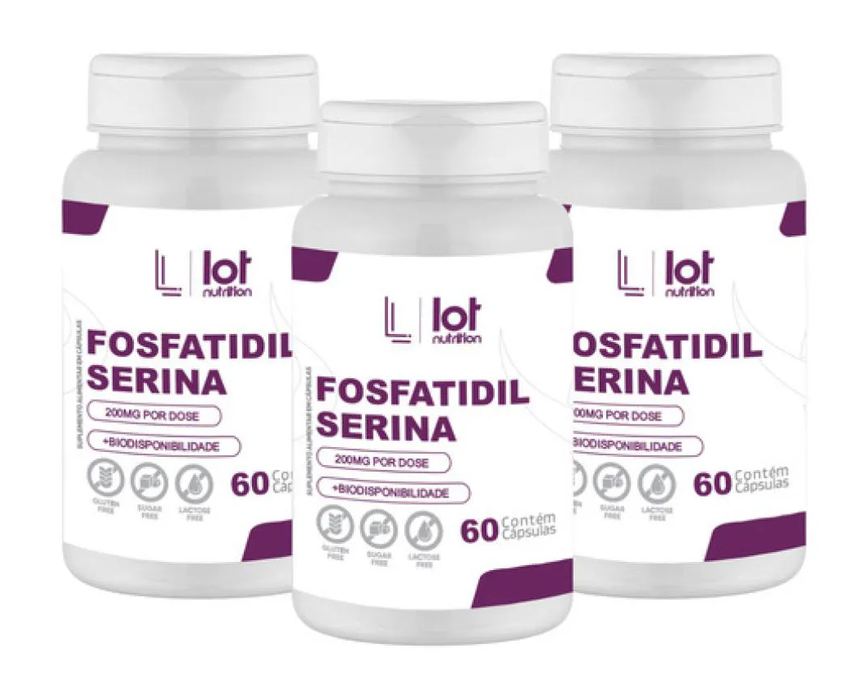 Kit 3un Fosfatidilserina 200mg 60 cápsulas sem Sabor