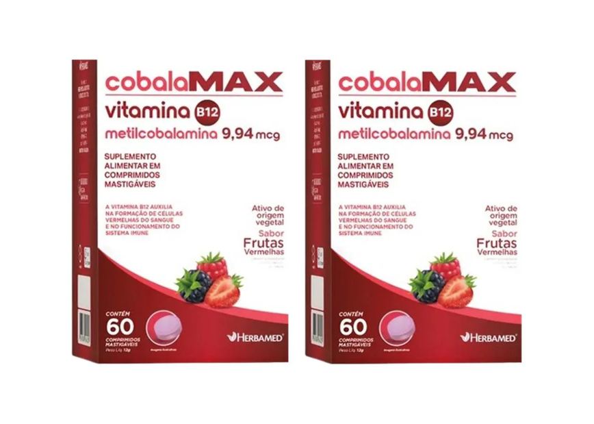 KIT 2 COBALAMAX VIT B12 9,94 MCG 60 COMP MASTIGáVEIS