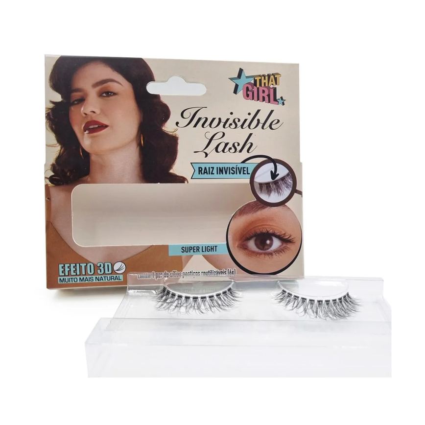 Cílios Postiços That Girl Invisible Lash 3D Super Light com 1 par