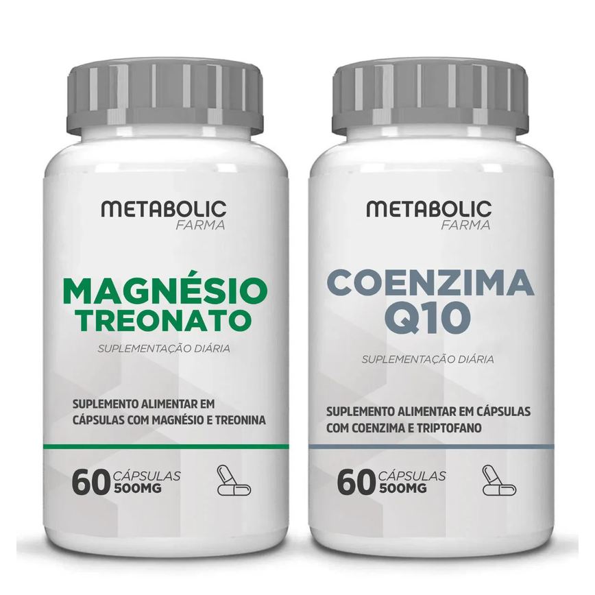 Kit Magnesio Treonato + Coenzima Q10 120 Capsulas - Metabolic Farma