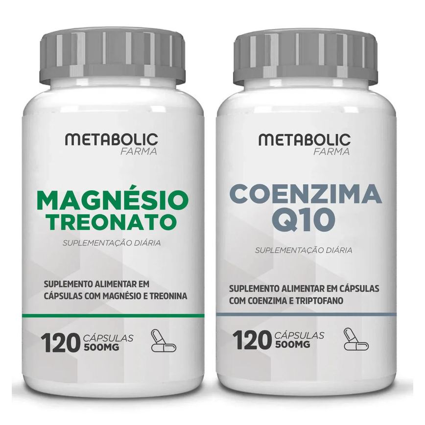 Kit Magnésio Treonato + Coenzima Q10 240 cápsulas - Metabolic Farma