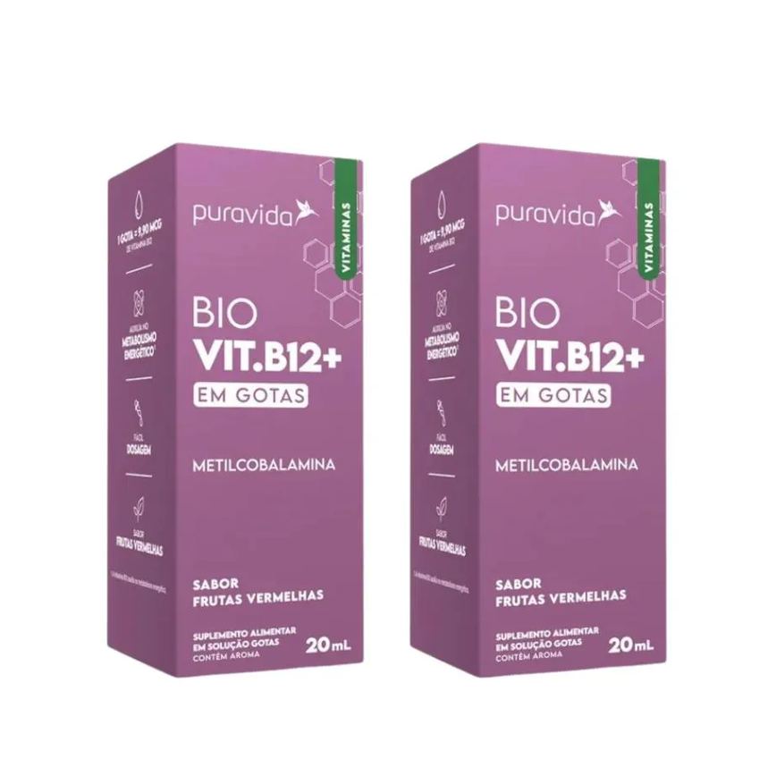Kit 2 Un Bio Vit B12 + Pura Vida Frutas Vermelhas 20ml