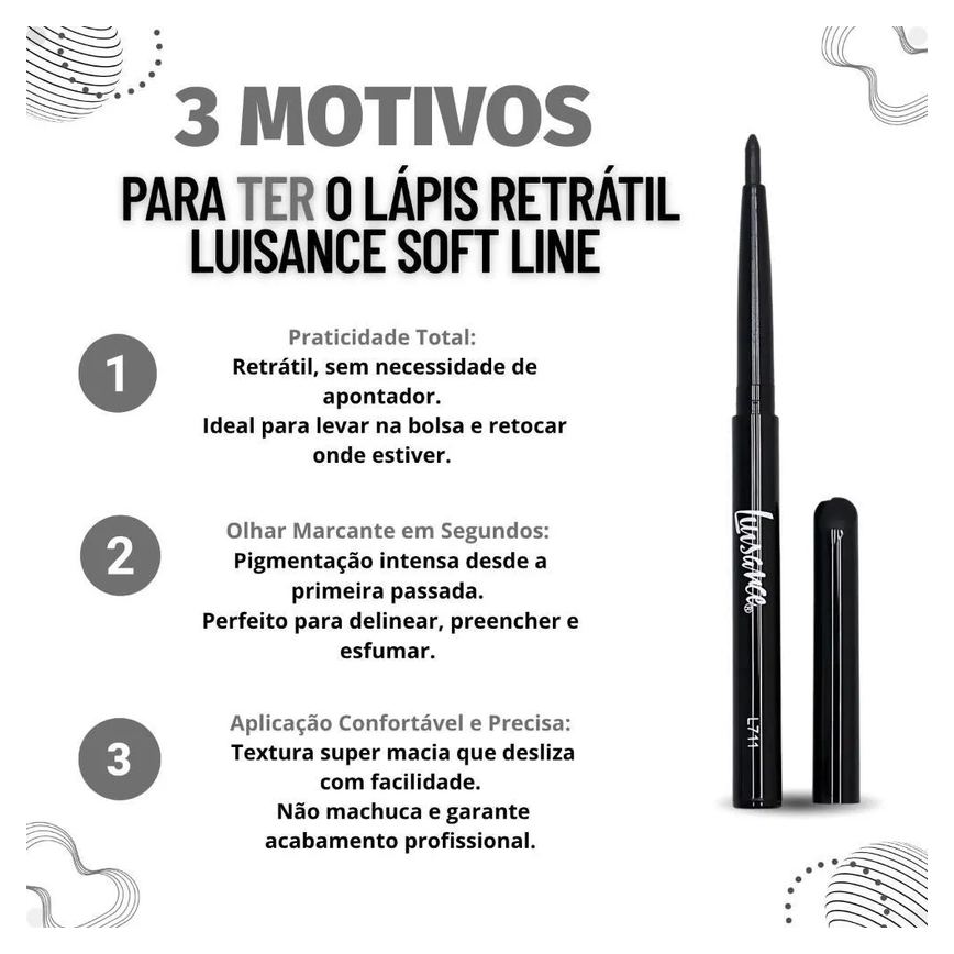 Lápis Retrátil Luisance Soft Line para Olhos Preto L711