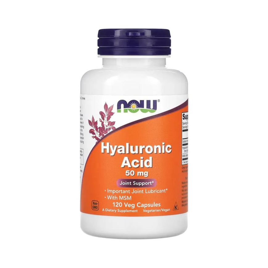 Ácido Hialurônico 50mg Msm Now Foods 120Caps Importado