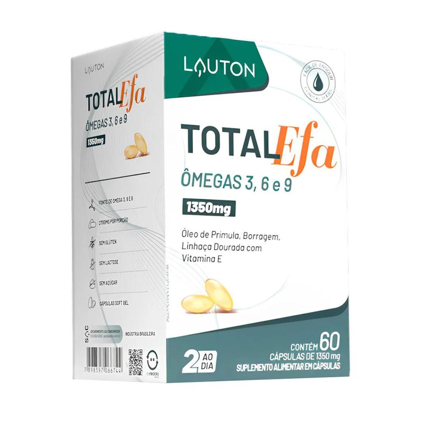 Total Efa Ômega 3, 6 e 9 Lauton 60 Cápsulas